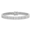 Cheryl M Sterling Silver Rhodium-plated Brilliant-cut CZ Two Row 7.5 Inch Tennis Bracelet