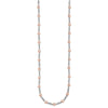 Cheryl M Sterling Silver Rhodium-plated and Rose Gold-plated Accent Brilliant-cut CZ Bezel 42 Station 24 Inch Necklace