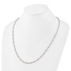 Cheryl M Sterling Silver Rhodium-plated and Rose Gold-plated Accent Brilliant-cut CZ Bezel 42 Station 24 Inch Necklace
