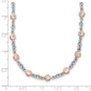 Cheryl M Sterling Silver Rhodium-plated and Rose Gold-plated Accent Brilliant-cut CZ Bezel 42 Station 24 Inch Necklace
