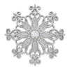 Cheryl M Sterling Silver Rhodium-plated Brilliant-cut & Marquise-cut CZ Snowflake Pin