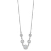 Cheryl M Sterling Silver Rhodium-plated Brilliant-cut CZ Fancy Halo Circles 18 Inch Necklace