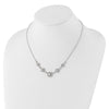 Cheryl M Sterling Silver Rhodium-plated Brilliant-cut CZ Fancy Halo Circles 18 Inch Necklace