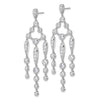 Cheryl M Sterling Silver Rhodium-plated Brilliant-cut Bezel CZ Chandelier Post Dangle Earrings