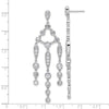 Cheryl M Sterling Silver Rhodium-plated Brilliant-cut Bezel CZ Chandelier Post Dangle Earrings