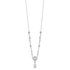 Cheryl M Sterling Silver Rhodium-plated Fancy Cushion-cut and Brilliant-cut CZ Teardrop Dangle 18 Inch Necklace