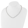 Cheryl M Sterling Silver Rhodium-plated Fancy Graduated Brilliant-cut CZ Cluster 18 Inch Necklace with 2 Inch Extender