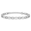Cheryl M Sterling Silver Rhodium-plated Brilliant-cut CZ Marquise Shaped Link 7 Inch Bracelet with 1 Inch Extender