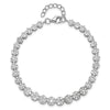 Cheryl M Sterling Silver Rhodium-plated Fancy Graduated Brilliant-cut CZ Cluster 7 Inch Bracelet with 1 Inch Extender
