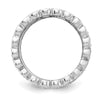 Cheryl M Sterling Silver Rhodium-plated Brilliant-cut CZ 5 Piece Eternity Ring Set