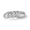 Cheryl M Sterling Silver Rhodium-plated Brilliant-cut CZ 5 Piece Eternity Ring Set