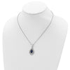 Cheryl M Sterling Silver Rhodium-plated Fancy Brilliant-cut Lab Created Dark Blue Spinel and Brilliant-cut White CZ 18 Inch Necklace