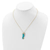 Cheryl M Sterling Silver Gold-plated Enameled Brilliant-cut Black and White CZ Seahorse 18 Inch Necklace