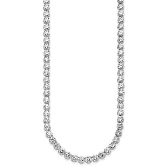Cheryl M Sterling Silver Rhodium-plated Brilliant-cut CZ 18 Inch Necklace