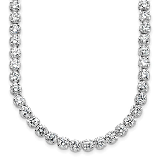 Cheryl M Sterling Silver Rhodium-plated Brilliant-cut CZ 18 Inch Necklace