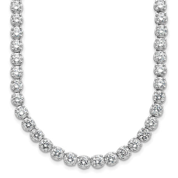 Cheryl M Sterling Silver Rhodium-plated Brilliant-cut CZ 18 Inch Necklace