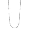 Cheryl M Sterling Silver Rhodium-plated Brilliant-cut Round CZ 42 Station 36 Inch Necklace