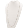 Cheryl M Sterling Silver Rhodium-plated Freshwater Cultured Pearl and Brilliant-cut CZ Bezel Station 36 Inch Necklace