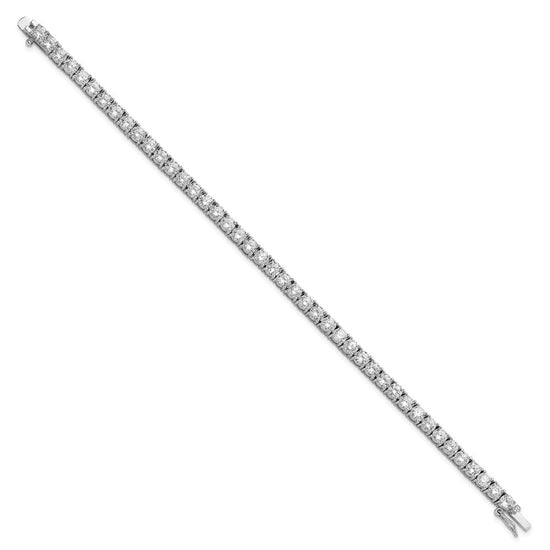 Cheryl M Sterling Silver Rhodium-plated Brilliant-cut CZ 7.25 Inch Tennis Bracelet