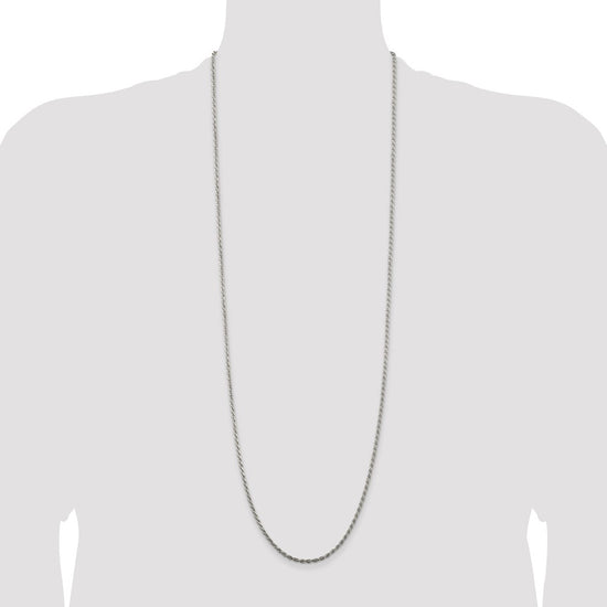 Sterling Silver 2.25mm Diamond-cut Rope Chain