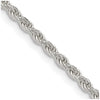 Sterling Silver 2.25mm Diamond-cut Rope Chain