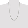 Sterling Silver Rhodium-plated 2.25mm Diamond-cut Rope Chain