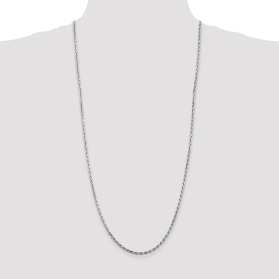 Sterling Silver 2.5mm Diamond-cut Rope Chain