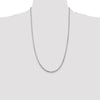 Sterling Silver Rhodium-plated 2.5mm Diamond-cut Rope Chain
