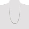 Sterling Silver Rhodium-plated 2.5mm Diamond-cut Rope Chain