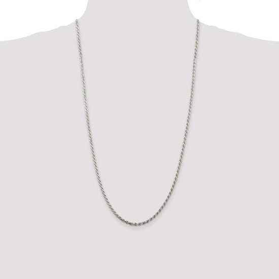 Sterling Silver 2.75mm Diamond-cut Rope Chain