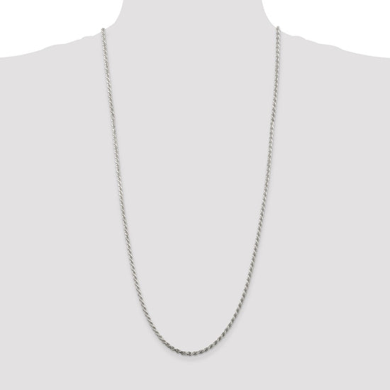 Sterling Silver 2.75mm Diamond-cut Rope Chain