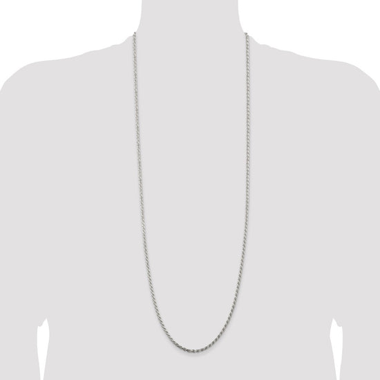Sterling Silver 2.75mm Diamond-cut Rope Chain