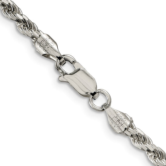 Sterling Silver 3.2mm Diamond-cut Rope Chain