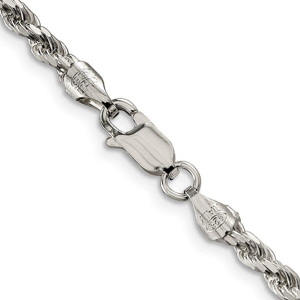 Sterling Silver 3.2mm Diamond-cut Rope Chain