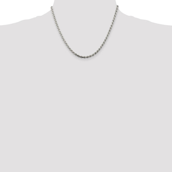 Sterling Silver 3.2mm Diamond-cut Rope Chain