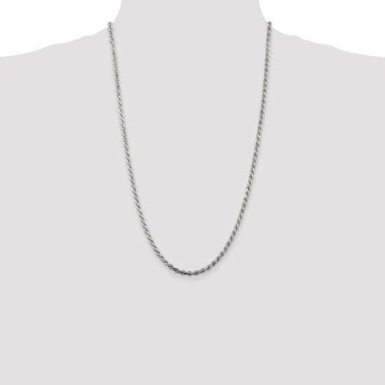 Sterling Silver 3.2mm Diamond-cut Rope Chain