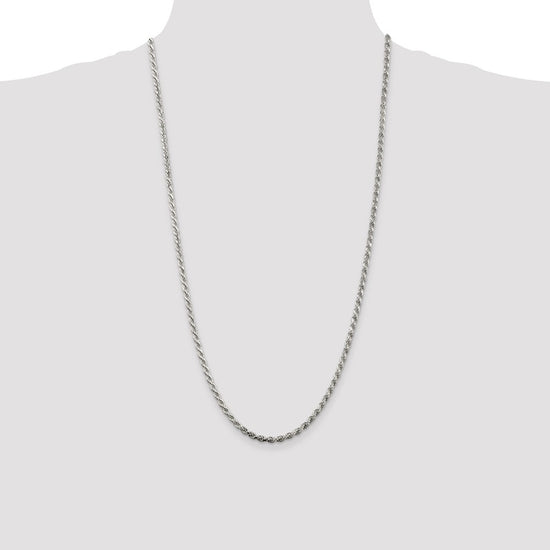 Sterling Silver 3.2mm Diamond-cut Rope Chain