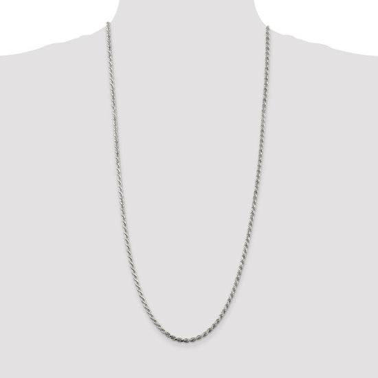 Sterling Silver 3.2mm Diamond-cut Rope Chain