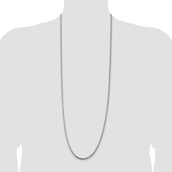 Sterling Silver 3.2mm Diamond-cut Rope Chain