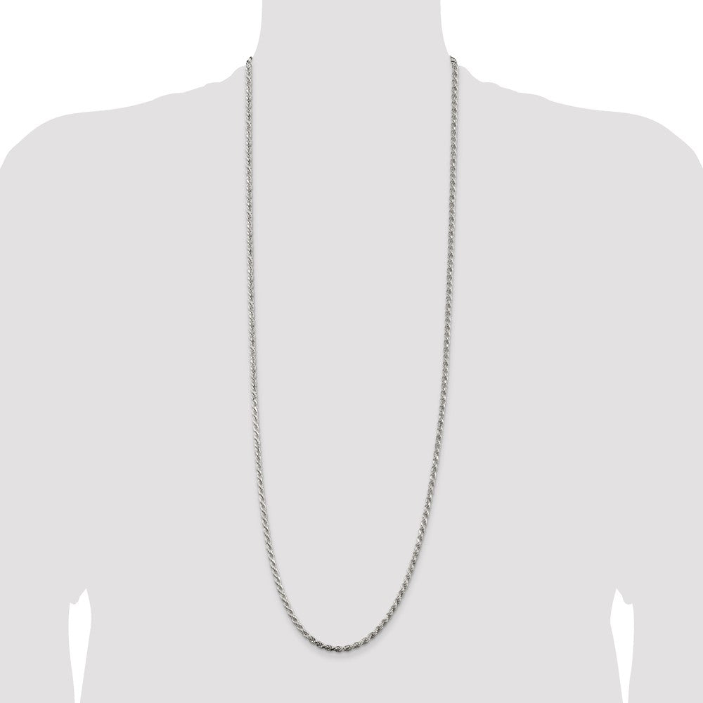Sterling Silver 3.2mm Diamond-cut Rope Chain