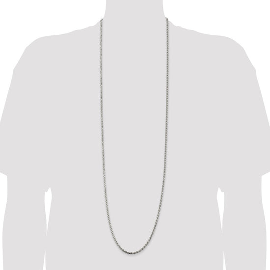 Sterling Silver 3.2mm Diamond-cut Rope Chain