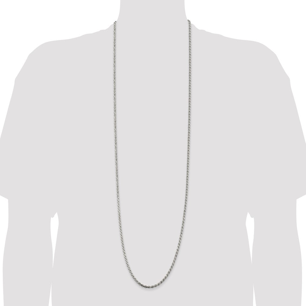 Sterling Silver 3.2mm Diamond-cut Rope Chain