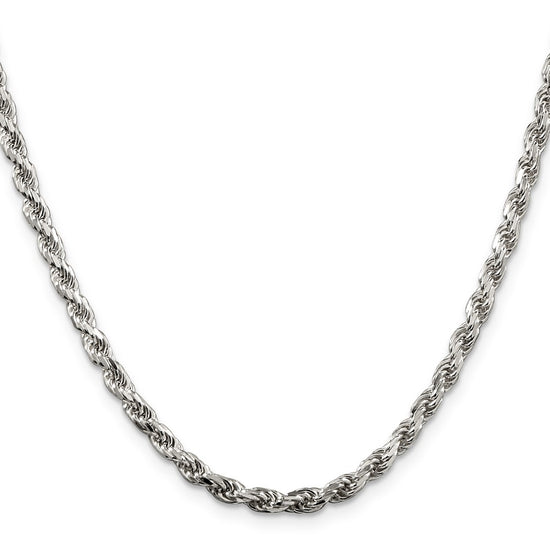 Sterling Silver Diamond-Cut Rope Chain — 3.75 mm