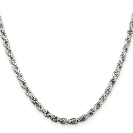 Sterling Silver Diamond-Cut Rope Chain — 3.75 mm