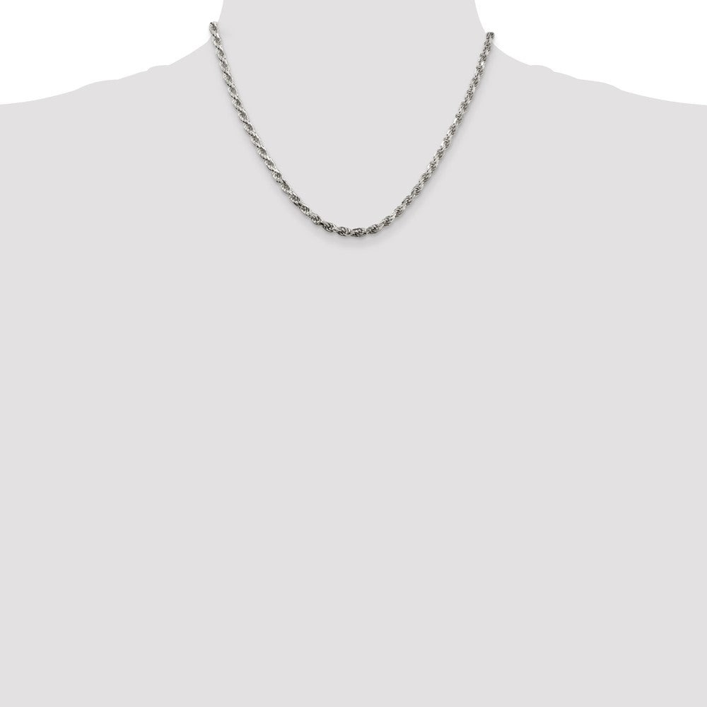 Sterling Silver Diamond-Cut Rope Chain — 3.75 mm