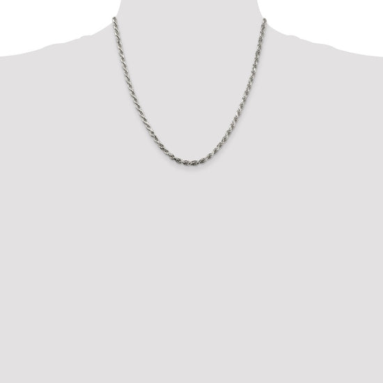 Sterling Silver Diamond-Cut Rope Chain — 3.75 mm