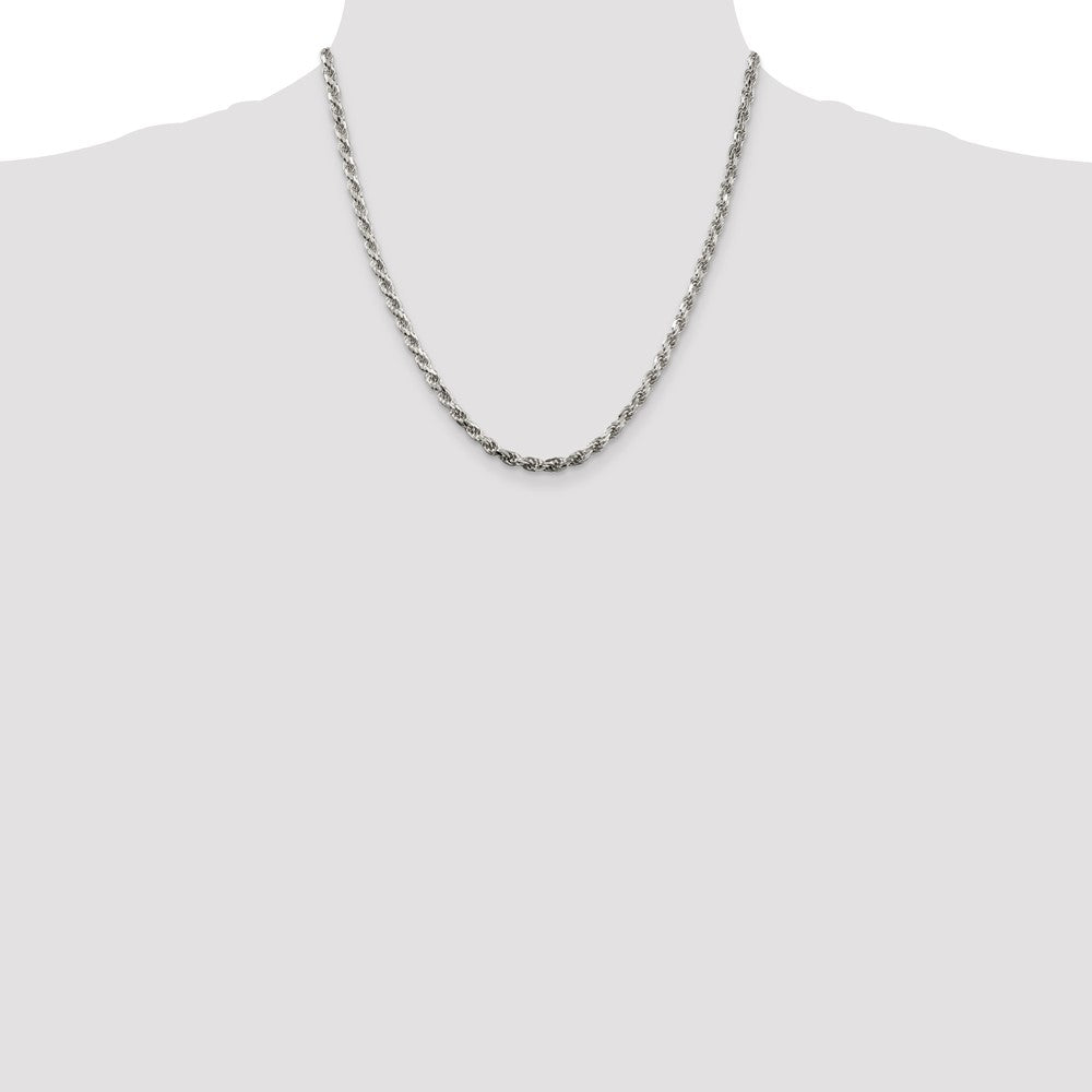 Sterling Silver Diamond-Cut Rope Chain — 3.75 mm