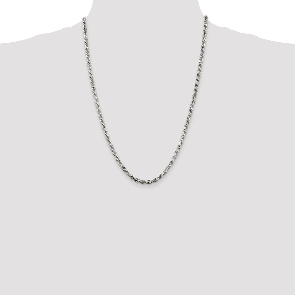Sterling Silver Diamond-Cut Rope Chain — 3.75 mm