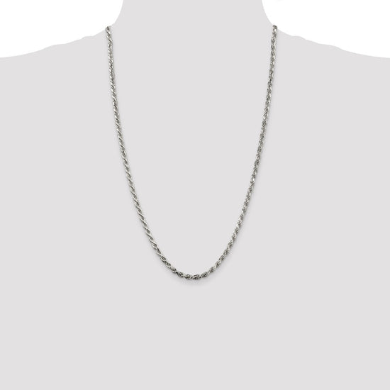 Sterling Silver Diamond-Cut Rope Chain — 3.75 mm