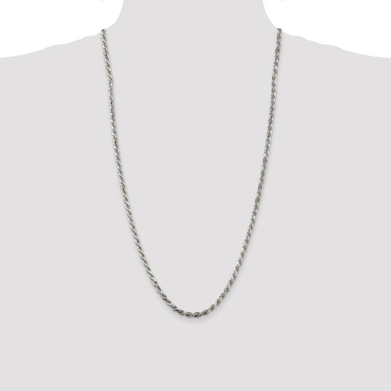 Sterling Silver Diamond-Cut Rope Chain — 3.75 mm